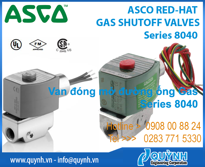 Van đóng mở đường ống Gas ASCO Series 8040