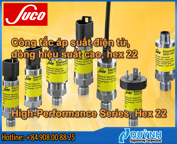 Công tắc áp suất điện tử Suco dòng hiệu suất cao hex 22