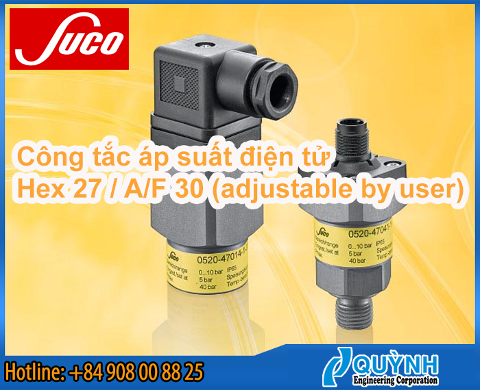 Công tắc áp suất điện tử Suco Hex 27 / A/F 30 (adjustable by user)